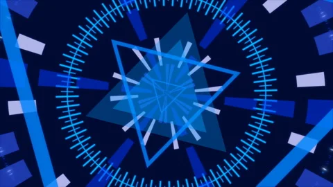 Blue abstract background, rotating shapes, loop Stock Footage 135154238