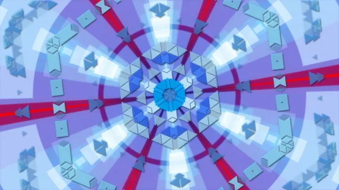 Blue abstract background, rotating shapes and rays, loop Stock Footage 142609630