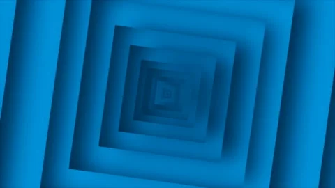 Blue abstract background, rotating squares, tunnel, loop Video stock 142610143