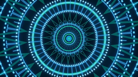 Blue abstract background, rotation shape and circles, loop Stock Footage 130639603