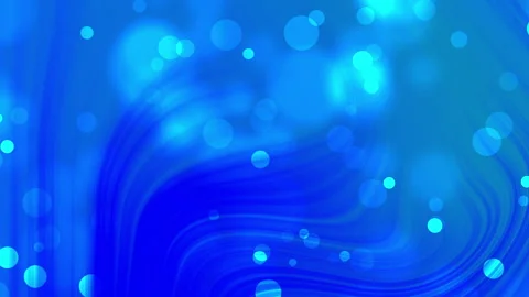 Blue abstract background with scattered light circles and wavy lines Stock Footage 281453215