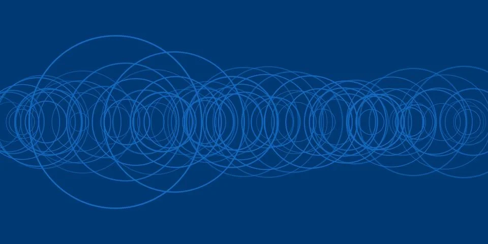 A blue abstract background showcases interconnected circles, forming a dyna.. Stock Illustration