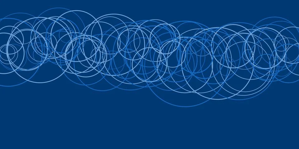 A blue abstract background showcases interconnected circles, forming a dyna.. Stock Illustration