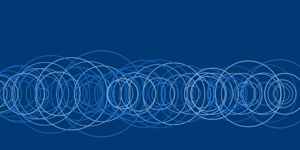 A blue abstract background showcases interconnected circles, forming a dyna.. Stock Illustration