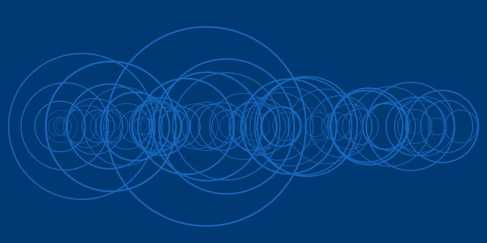 A blue abstract background showcases interconnected, horizontally aligned  .. Stock Illustration