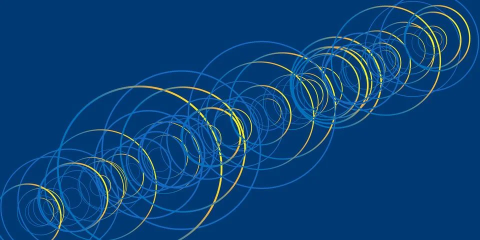 A blue abstract background showcases interconnected, 3D diagonally aligned .. Stock Illustration