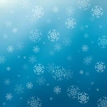 Blue abstract background with snowflakes Stock Illustration