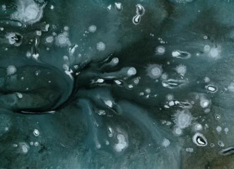 Blue abstract background, splashes and stains, acrylic painting,  drawing Stock Illustration