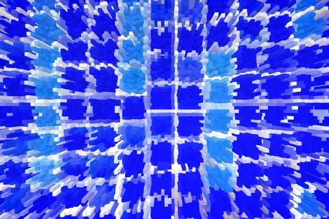 The blue abstract background from square shape blocks. Geometric illustration Stock Illustration