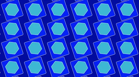 Blue abstract background, squares and hexagon, loop Stock Footage 56461857