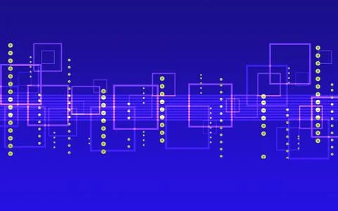 Blue abstract background of squares Foto stock