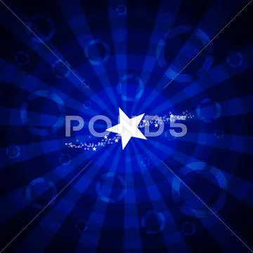 Blue abstract background with stars Stock Illustration