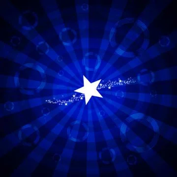 Blue abstract background with stars Stock Illustration
