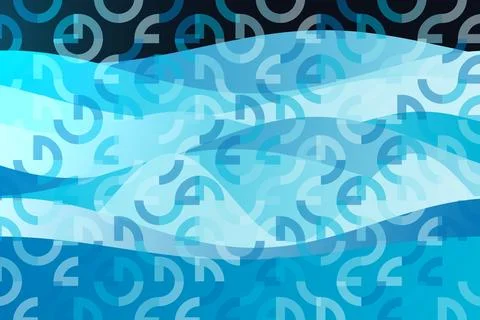 Blue abstract background with swirling patterns and curves Stock Photos