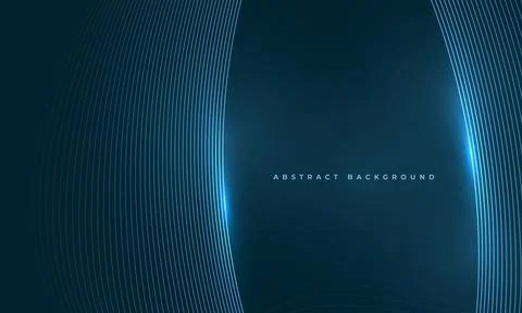 Blue abstract background with vertical curved lines forming a structured wave Illustrazione stock