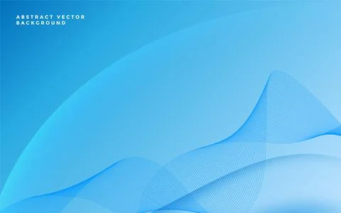 Blue abstract background with wave and lines. Blue gradient background. Stock Illustration