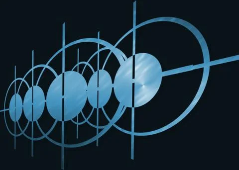 Blue abstract on black background 스톡 일러스트
