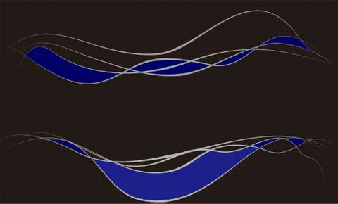 Blue Abstract on black background in vector illustration Stock Illustration