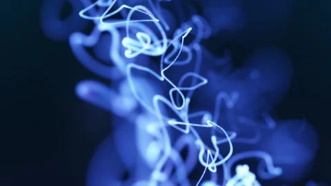 Blue abstract bokeh with glowing scribble light trails Video stock 329164717