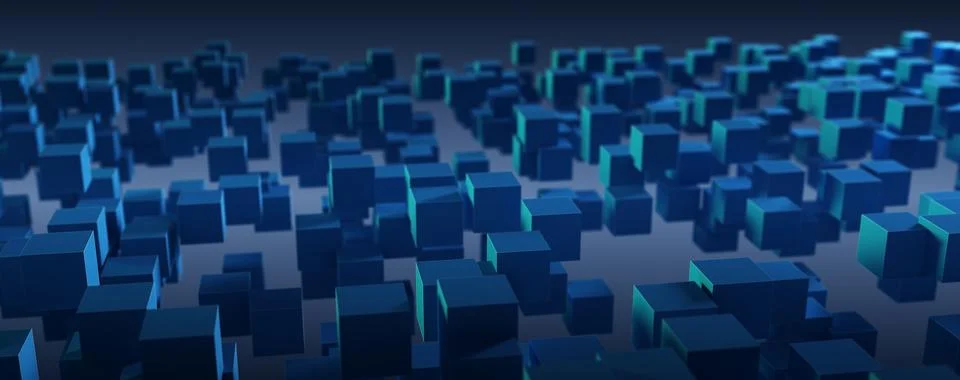 Blue Abstract box Technology Background Stock Illustration