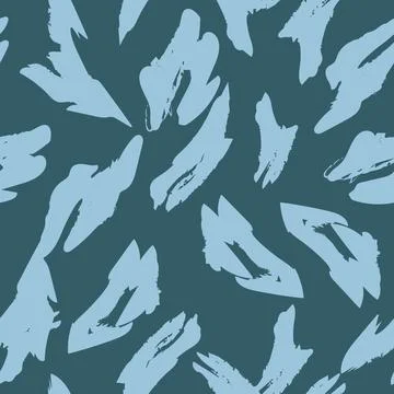 Blue Abstract Brush Strokes Seamless Pattern Design Stock Illustration