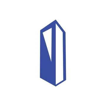 Blue Abstract Building Icon Design Stock Illustration