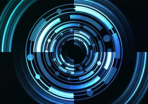 Blue abstract circle slice layer background Stock Illustration