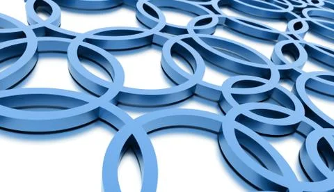 Blue abstract circles background rendered Stock Illustration