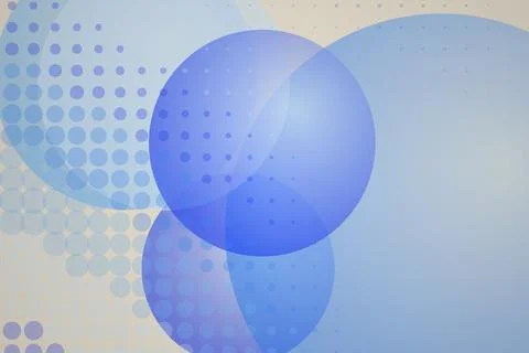 Blue abstract circles with dotted pattern and soft background Stock Photos