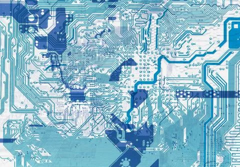 Blue abstract circuit board electronic background Stock Illustration