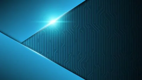 Blue abstract circuit technology vector background,speed transfer data inform Stock Illustration