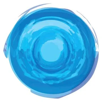 Blue abstract circular water splash on white background Stock Illustration