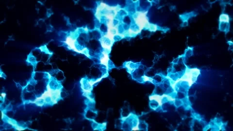 Blue abstract clusters merge and disintegrate in a smooth motion. Stock Footage 293218205