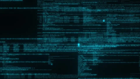 Blue Abstract Computer Data Matrix Background Loop Stock Footage 324141156