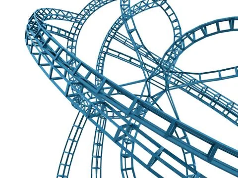 Blue abstract construction rendered on white Stock Illustration