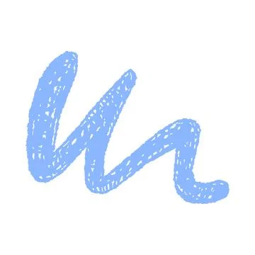 Blue Abstract Crayon Shape Isolated on White Illustrazione stock