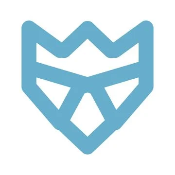 Blue Abstract Crown Shield Icon Stock Illustration