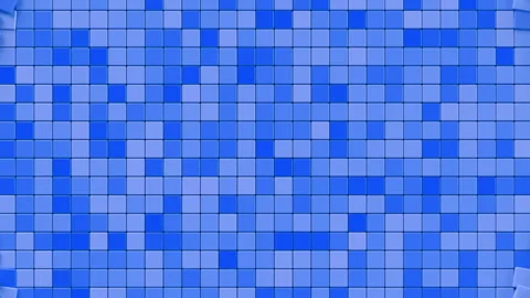 Blue Abstract Cube Explosion Forming Symmetric Circular Pattern. Looped 3D Stock Footage 327902869