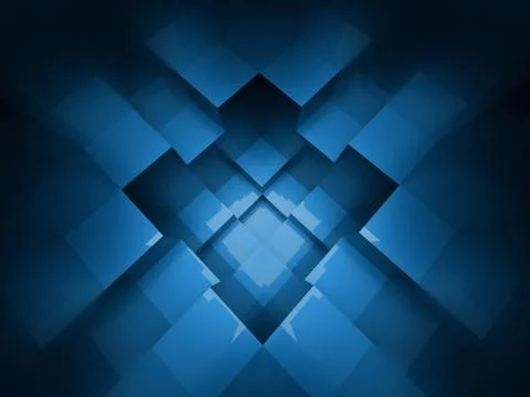 Blue abstract cubes background rendered Stock Illustration