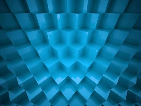 Blue abstract cubes background rendered Stock Illustration