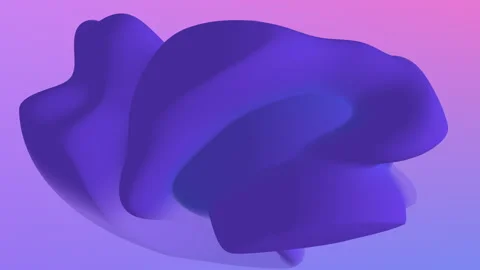 Blue abstract curved 3d object illustration 動画素材 311606685