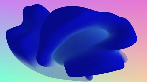 Blue abstract curved 3d object illustration 動画素材 311606718