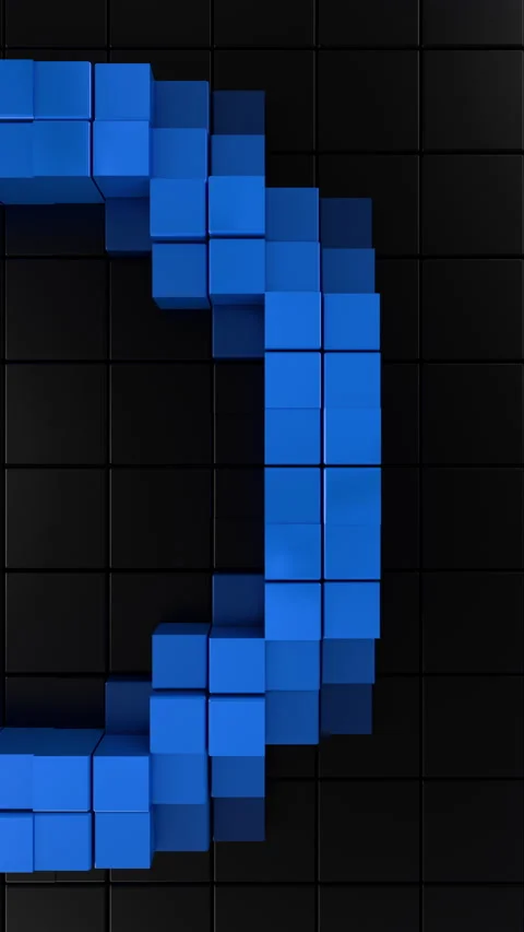 Blue Abstract Curved Vertical Arc Seamless Futuristic 3D Loop Animation. 3D Stock Footage 328216586