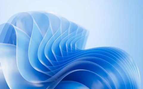Blue abstract curvy background, desktop wallpaper, 3d rendering. Stock Illustration