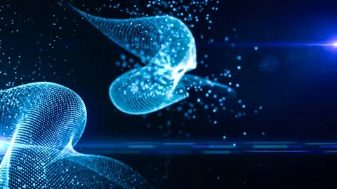 Blue abstract data and technology composition Video stock 175723076