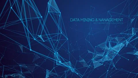 Blue Abstract Data Mining and Network Management Background Stock Illustration