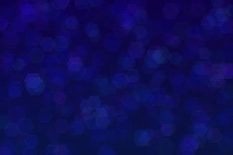 Blue abstract defocused background, hexagon shape bokeh pattern. Stock Illustration