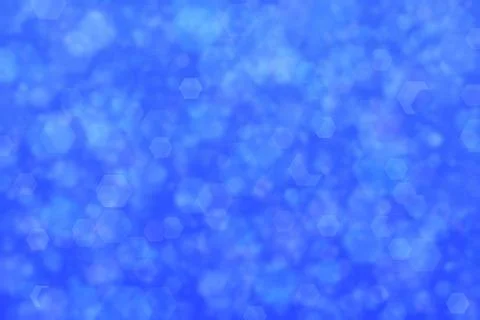 Blue abstract defocused background, hexagon shape bokeh pattern. 스톡 일러스트
