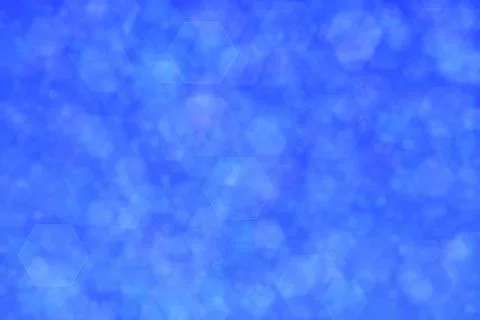 Blue abstract defocused background, hexagon shape bokeh pattern. 스톡 사진