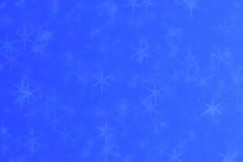 Blue abstract defocused background, star shape bokeh pattern. Illustrazione stock